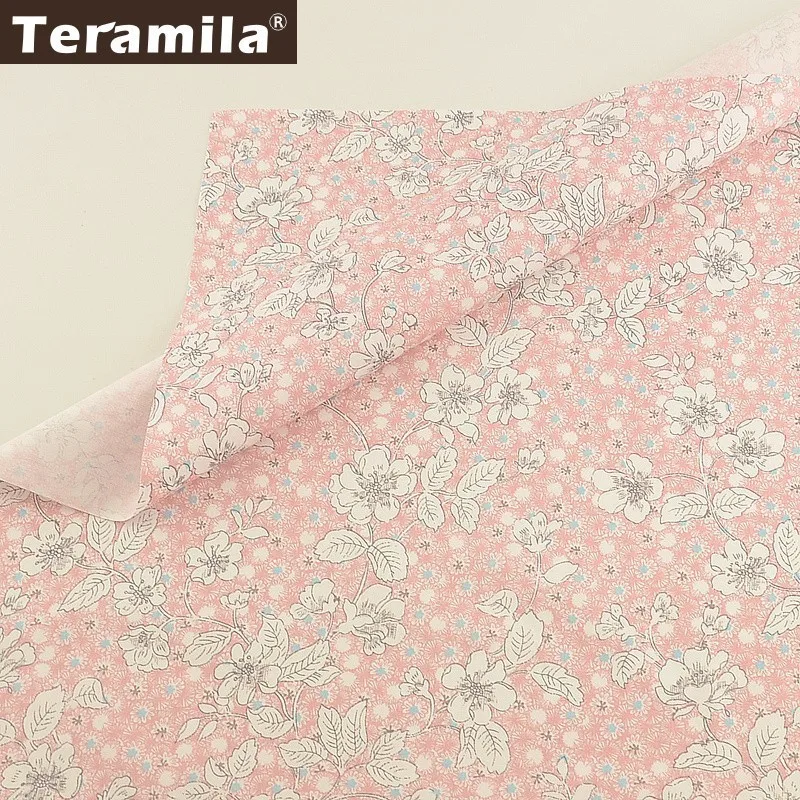 Teramila розовая саржевая ткань из 100% хлопка Algodon DIY Flroal Design шитье лоскутное стеганые
