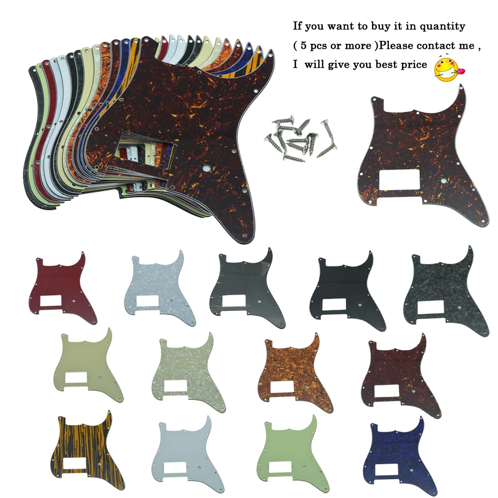 

KAISH 11 Hole ST One Humbucker Guitar Pickguard Scratch Plate Fits for Fender Delonge for Strat Various Colors