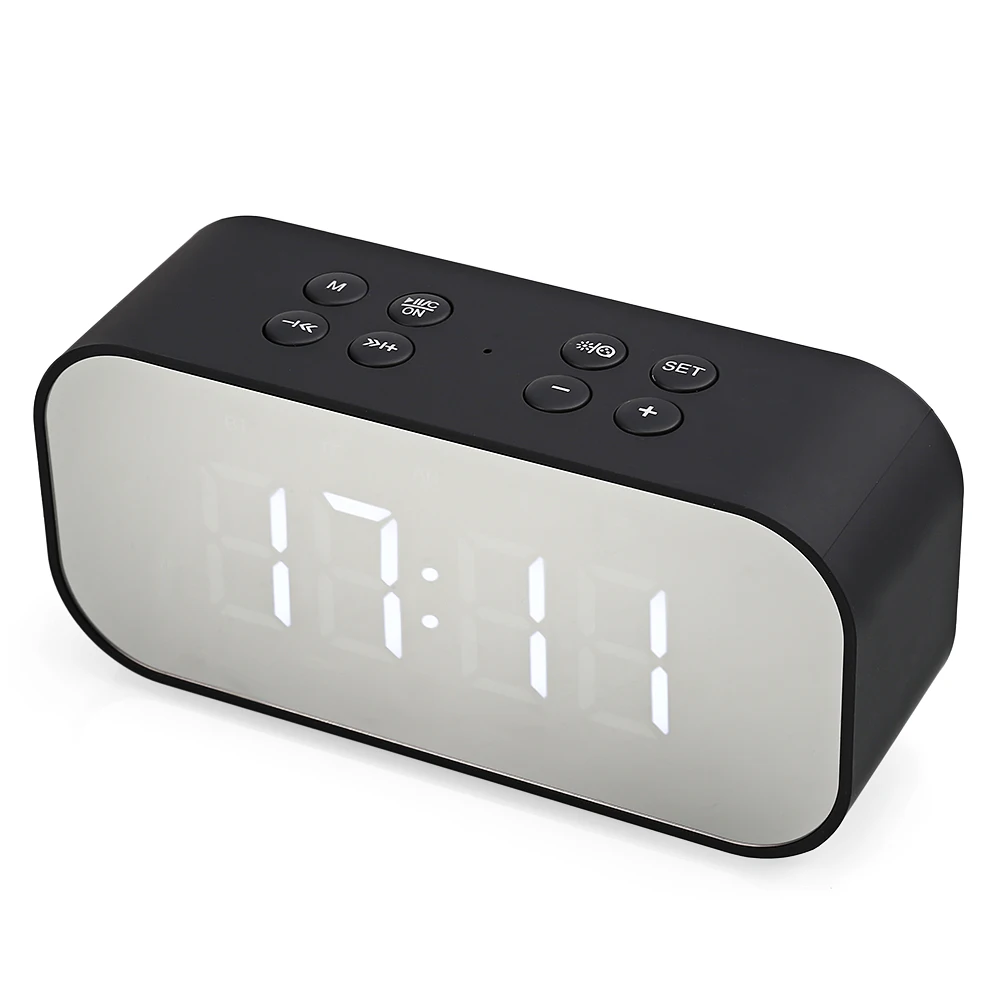 AEC BT501 Portable Wireless Bluetooth Speaker Column Subwoofer Music Sound Box LED wireless speaker with Alarm Clock mirror | Электроника