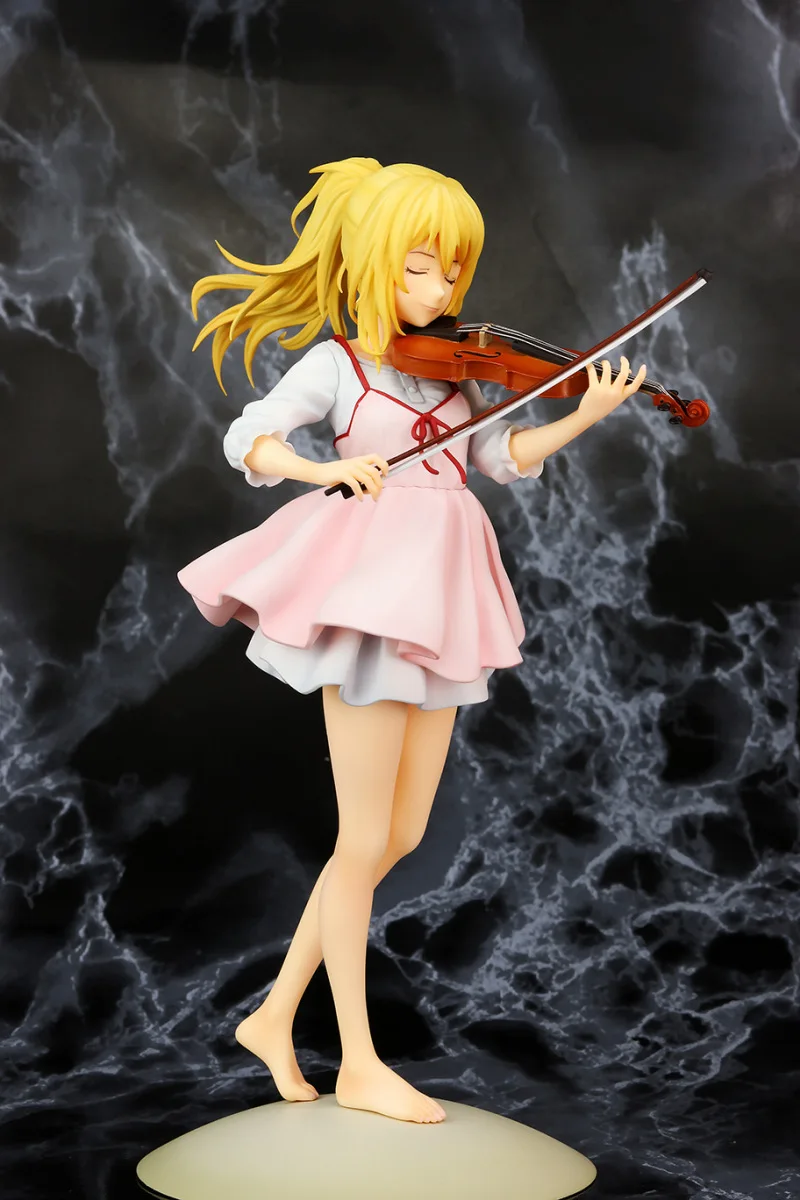 Ваша лежа в апреле Kaori Miyazono скрипка мультфильм кукла ПВХ 23 см упакованная в коробку японская фигурка героя аниме 161004
