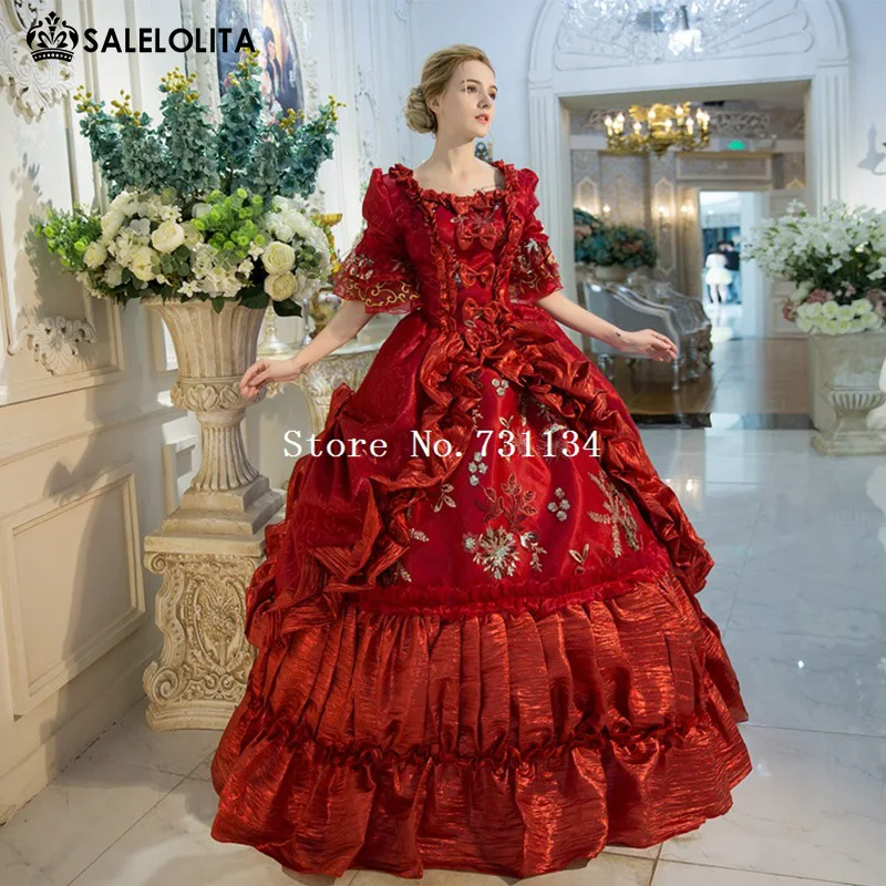 Новое поступление бальное платье красного рококо в стиле барокко