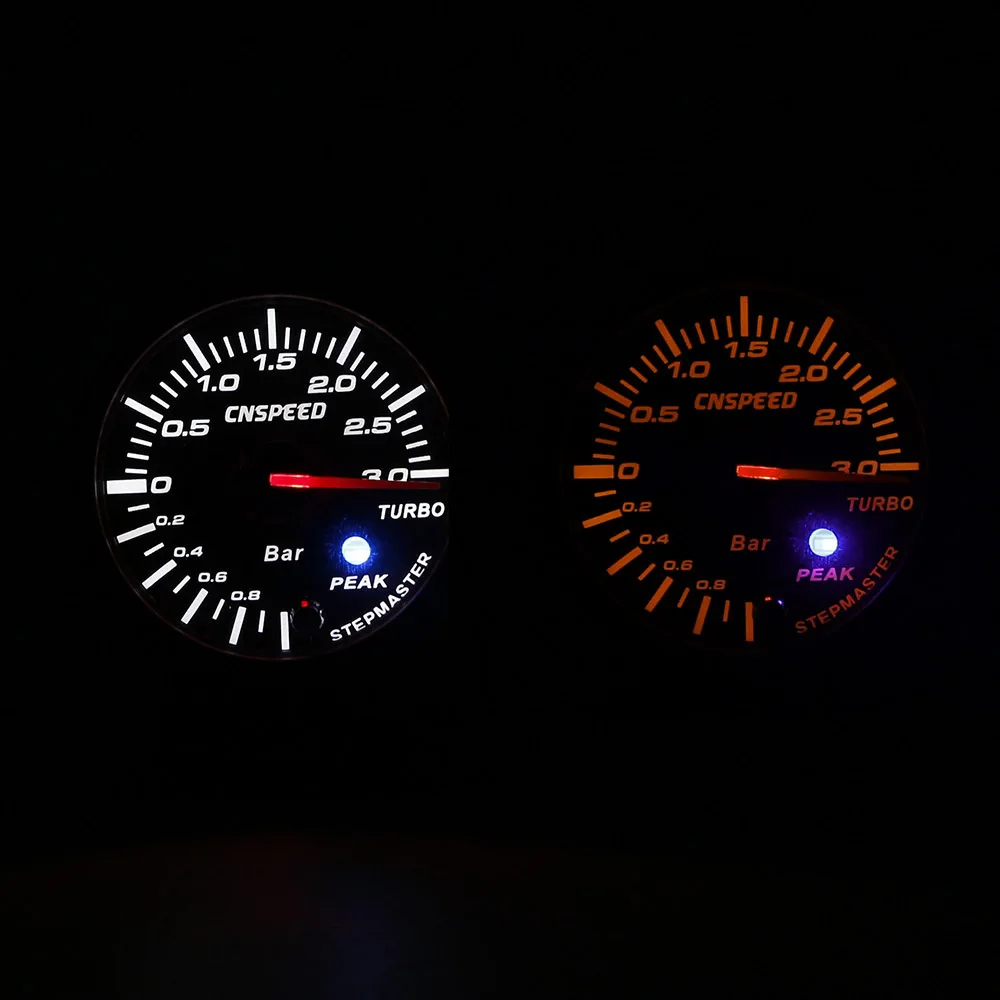 CNSPEED 3 бар 60 мм 2,5 ''Boost турбоманометр белый и янтарный светильник двойной светодиодный дисплей с пиПредупреждение YC101410