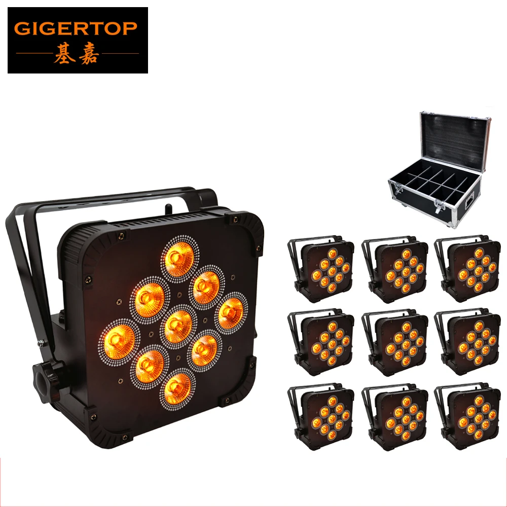 10xlot беспроводной DMX Led плоский Par свет 9х15вт RGBWA 5в1 смешивание цветов не