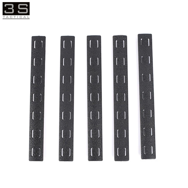 5 шт. BCM M Lok Rail Cover panel комплект для Mlok Handguard Free Float Handguard Airsoft 140*16 мм - Цвет: BK