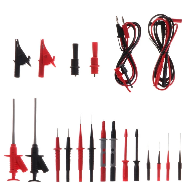 

OOTDTY 22pcs Multimeter Car Test Accessory Set 4mm Lead Cable Alligator Clips Probe Kit