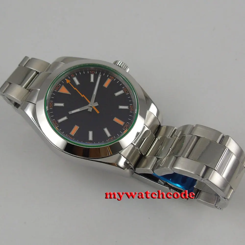 Мужские автоматические часы с черным циферблатом 40 мм|Мужские механические часы|