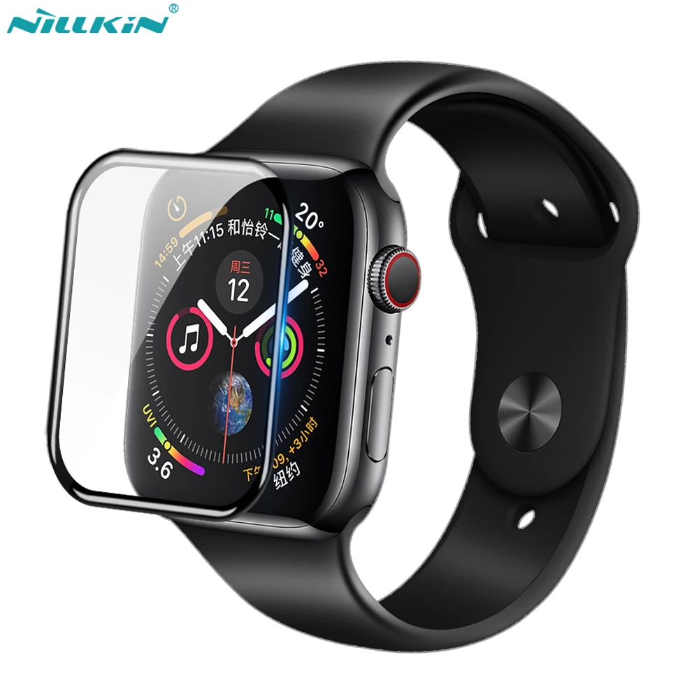СПС iWatch 4 3 2 1 закаленное стекло протектор экрана Nillkin 3D AW+ Полное покрытие стекло для Apple Watch 38 мм 40 мм 42 мм 44 мм