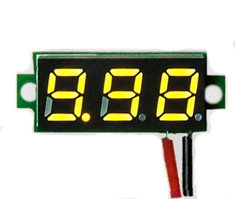 1 шт. 0,28 дюймов 2,5 V-30 V Мини цифровой вольтметр Напряжение метр тестер светодиодный Экран электронный Запчасти аксессуары Цифровой вольтметр - Цвет: Цвет: желтый