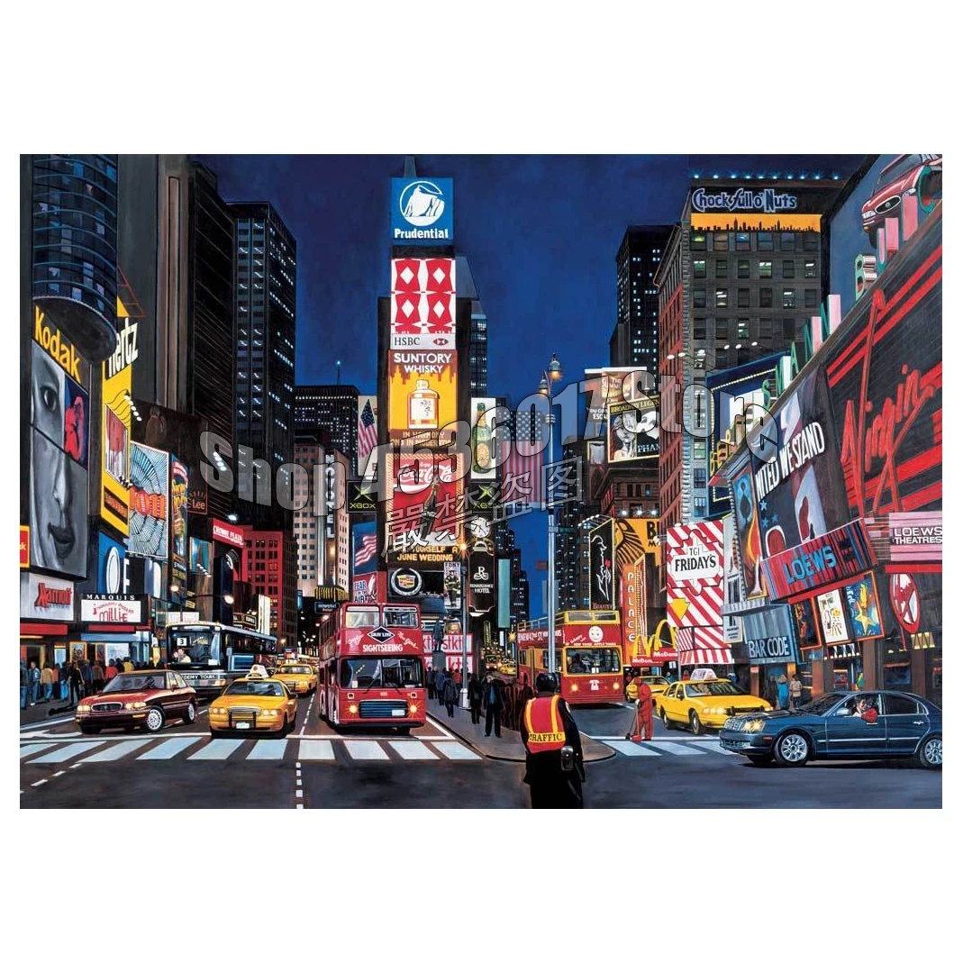 

Full 5D DIY Diamond embroidery Times Square scenery Diamond Painting Cross Stitch Rhinestone New York City Mosaic decoration