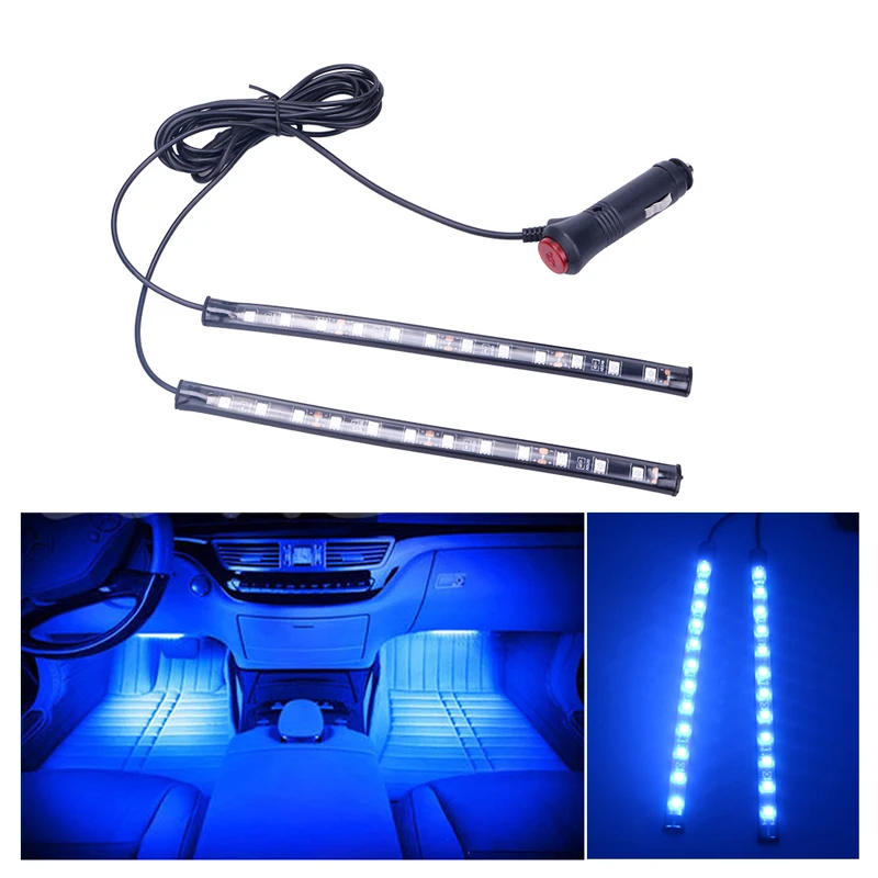 2X12 led внутренний окружающий свет автомобиля внедорожник интерьер Footwell декор для