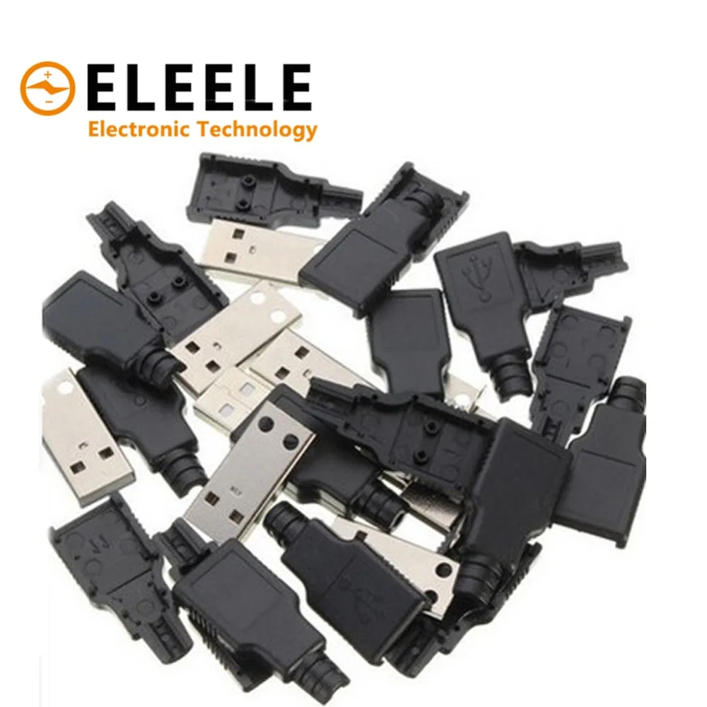 Лидер продаж новинка 5 шт. Тип A входящий штекер USB 4 Pin разъем с черной Пластик