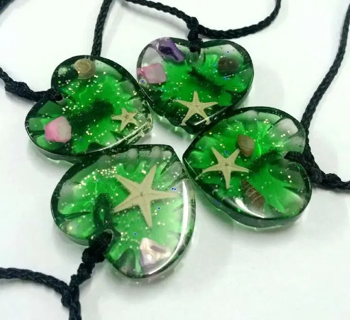 YQTDMY 4 шт. новинка модная подвеска в виде морской звезды зеленое милое сердце