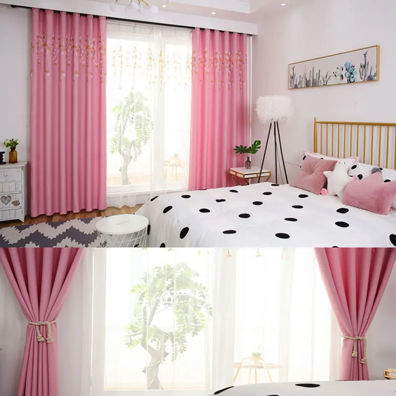 Милые розовые занавески с принцессой из мультфильма для гостиной детские белые