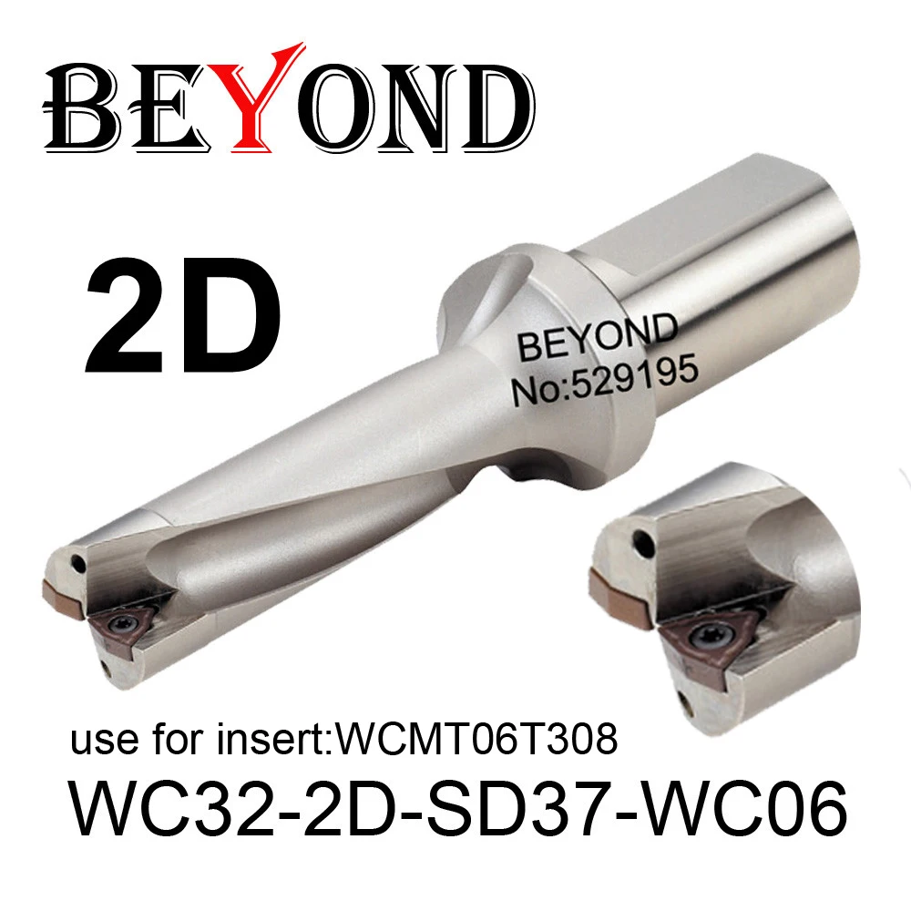 BEYOND WC 2D 37mm WC32-2D-SD37-WC06 U Drilling Drill Bit use Insert WCMT WCMT06T308 Indexable Carbide Inserts Lathe CNC Tools
