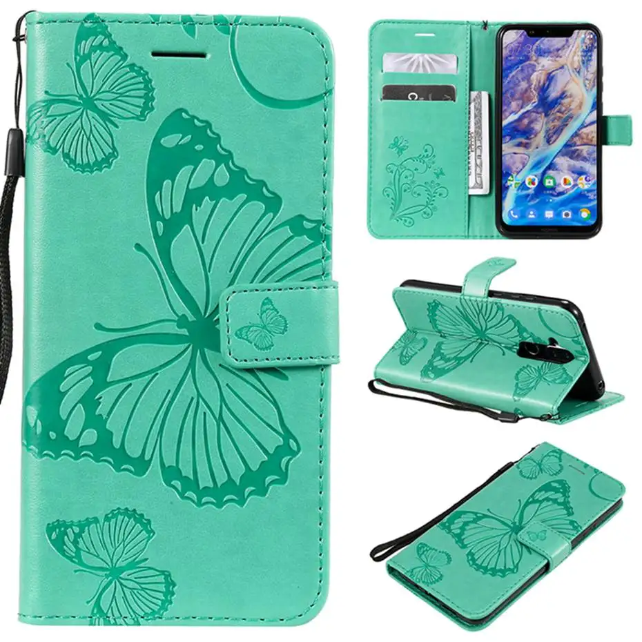 3D бабочка кожаный флип чехол для Nokia 1 2,1 3,1 5,1 7,1 8,1 плюс Чехол для телефона для Nokia 3,2 4,2 6 9 чистый вид бумажник чехол s