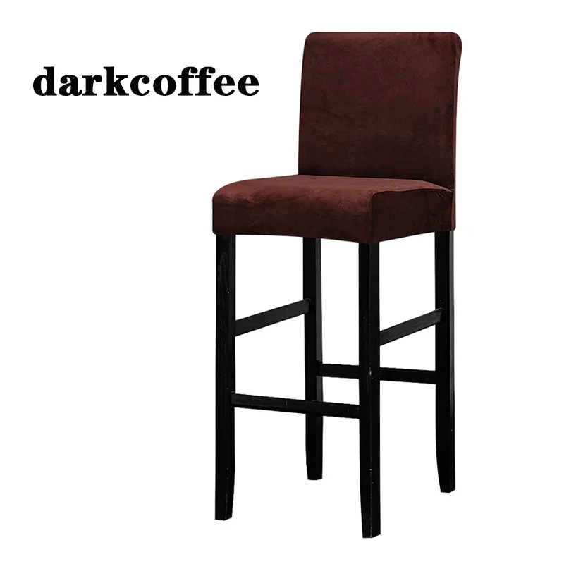 darkcoffee Бархатные плюшевые эластичные чехлы на кресла, высокий стул, защитный чехол для сидения, чехол для отеля, банкета, свадьбы, вечеринки, столовой - Цвет: darkcoffee