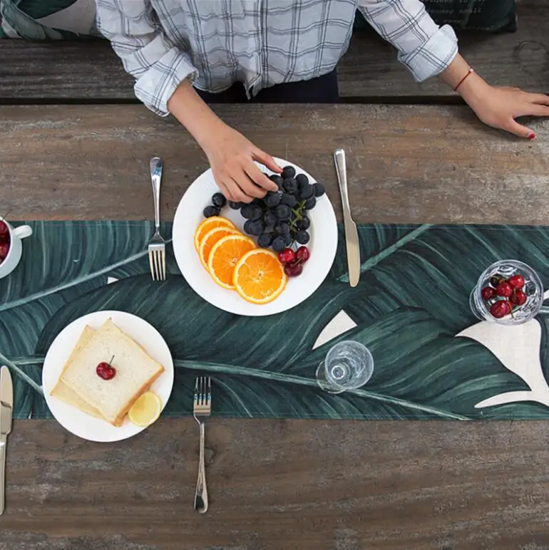 Новинка INS Скандинавская цифровая печать хлопок лен пальмовый лист настольная