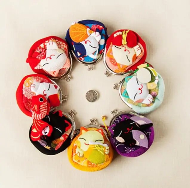 M170 новый милый женский кошелек Lucky Cat различные изображения нулевой тканевые