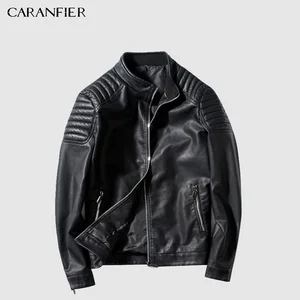 Мужская осенне-зимняя мотоциклетная куртка CARANFIER из искусственной кожи, 2018