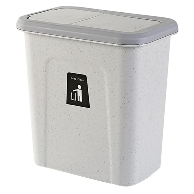 Light Grey NHBR-кухонное ведро для мусора с крышкой, подвесное ведро для хранения фруктов и овощей, простое ведро для хранения мусора - Цвет: Light Grey