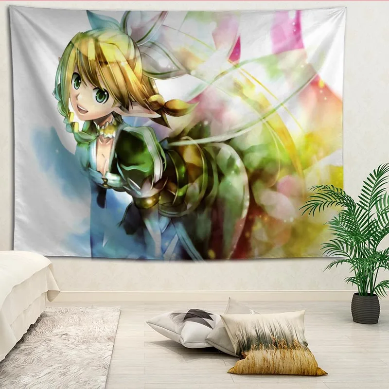

Custom Sword Art Online Printed Tapestries Beach Towel Yoga Mat Blanket Wall decoration Boho Decor Tapestry More Size