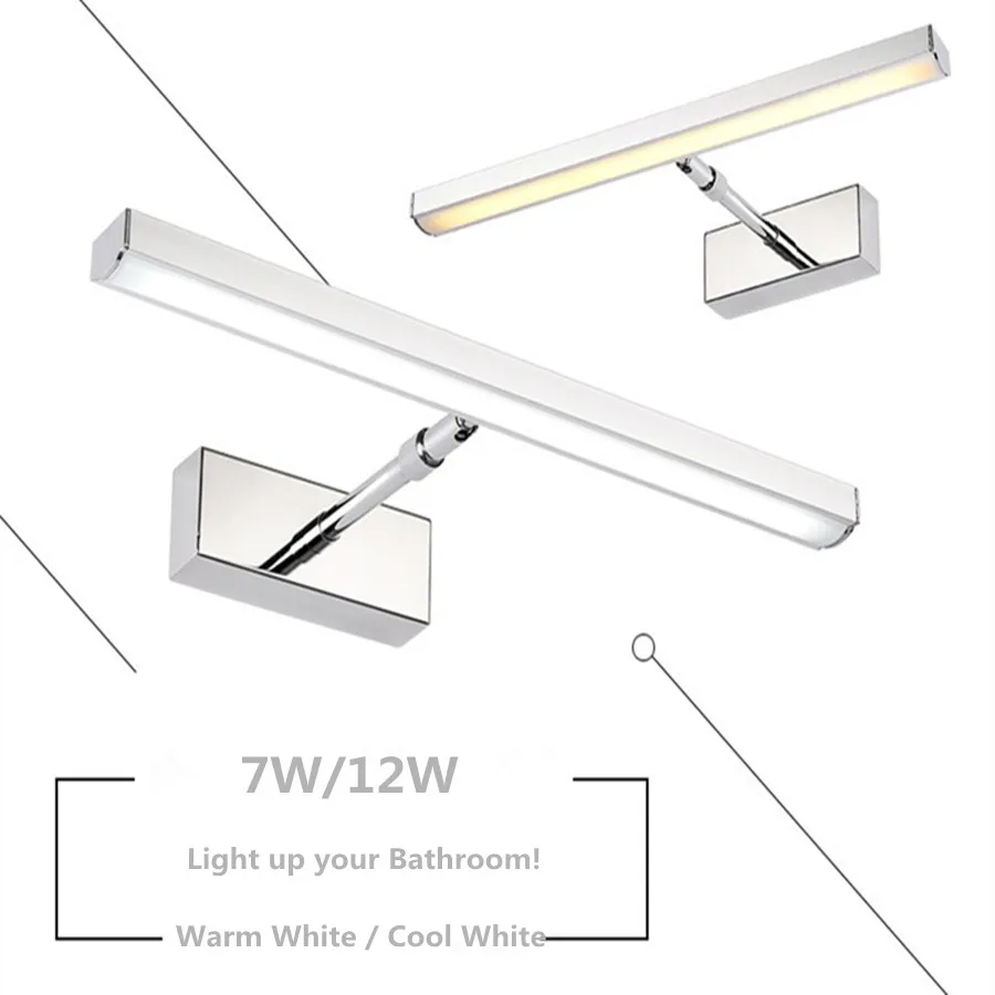 Современный Стиль регулируемый светодиодный туалетное зеркало со светодиодной