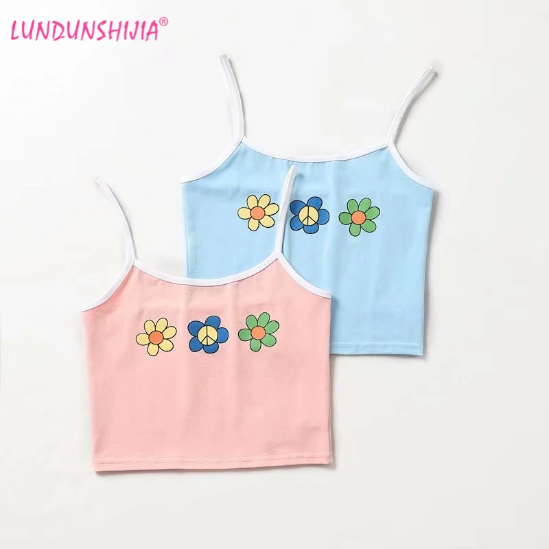 Женский укороченный топ LUNDUNSHIJIA облегающий с цветочным принтом в европейском