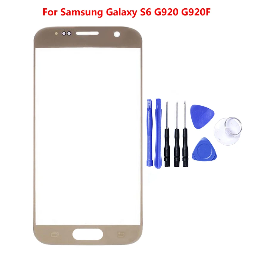 Для SAMSUNG S6 Переднее стекло объектив Внешний сенсорный экран панель Крышка Замена