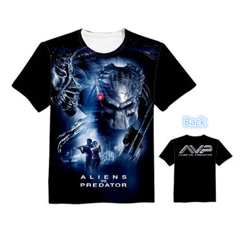 2 Модная женская и мужская футболка с коротким рукавом AVPR Alien Vs Predator Lovers с принтом на заказ, футболки высокого качества - Цвет: 2