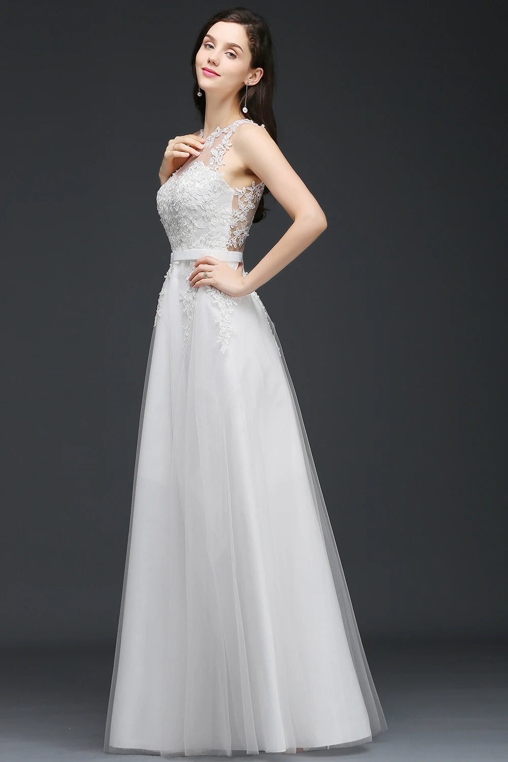 Свадебное платье принцессы свадебное дешевое кружевное ТРАПЕЦИЕВИДНОЕ модель