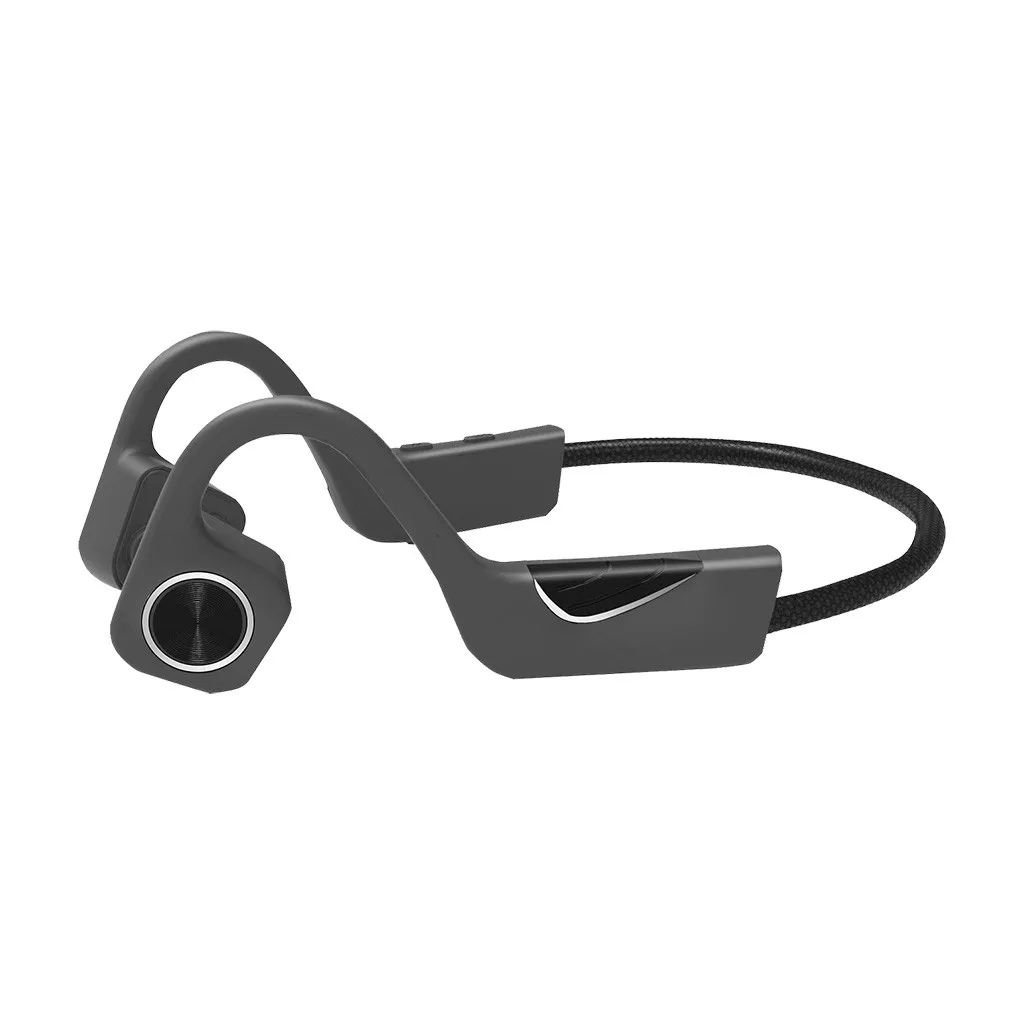 Bluetooth 5,0 S использует беспроводные наушники V9, чтобы управлять костями, наушники для спорта на открытом воздухе, наушники с микрофоном PK Z8 - Цвет: Серый