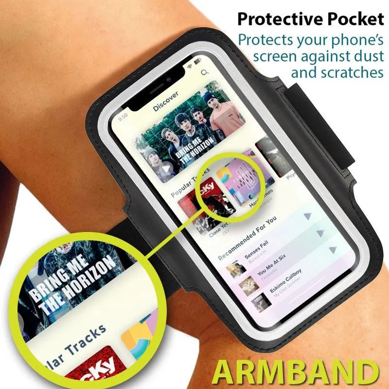 BLACK Waterproof Gym Sports Running Armband For iphone Xs Max XR X 8 4 4s 5 5s 5c SE 6 6s 7 7s plus Arm Band Phone Bag Case | Мобильные