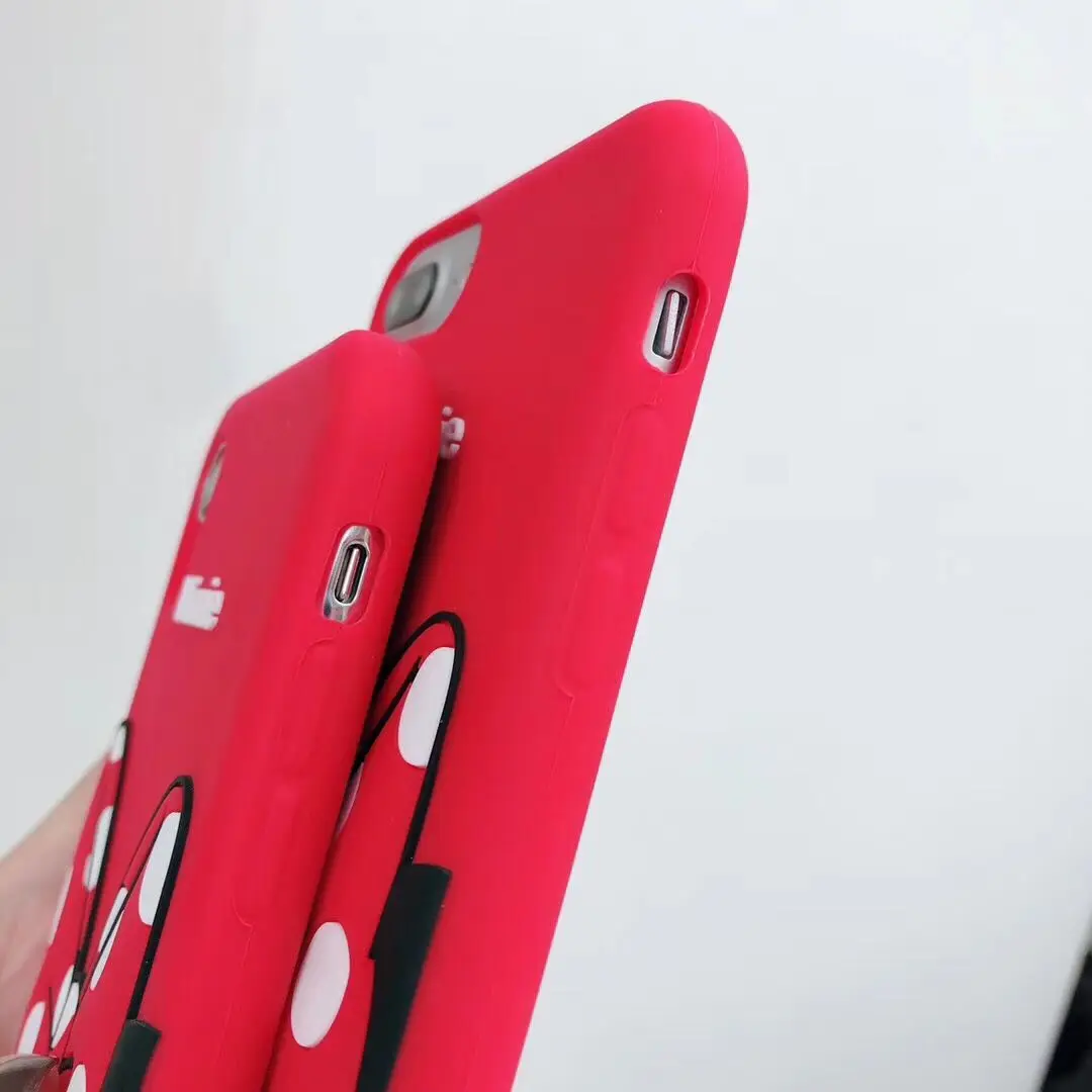 Cute Disney Minnie Couple Ring Rubber Silicone case Cover for iPhone X XS Max 8 7 6S Plus Shockproof |