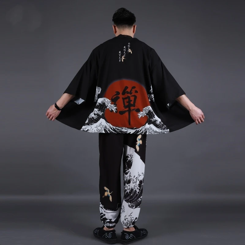 Yukata haori, мужское японское кимоно, кардиган, мужской костюм самурая, одежда, кимоно, куртка, мужское кимоно, рубашка yukata haori FF001B