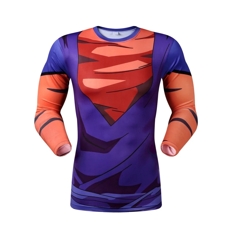 2016 Новая Мужская модная футболка Dragon Ball Saiyan Goku компрессионная облегающая с