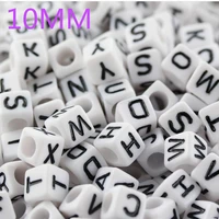 fashion acrylic alphabet lettter diy beads for bracelet cube loose plastic a to z letters beads 10mm xyb001