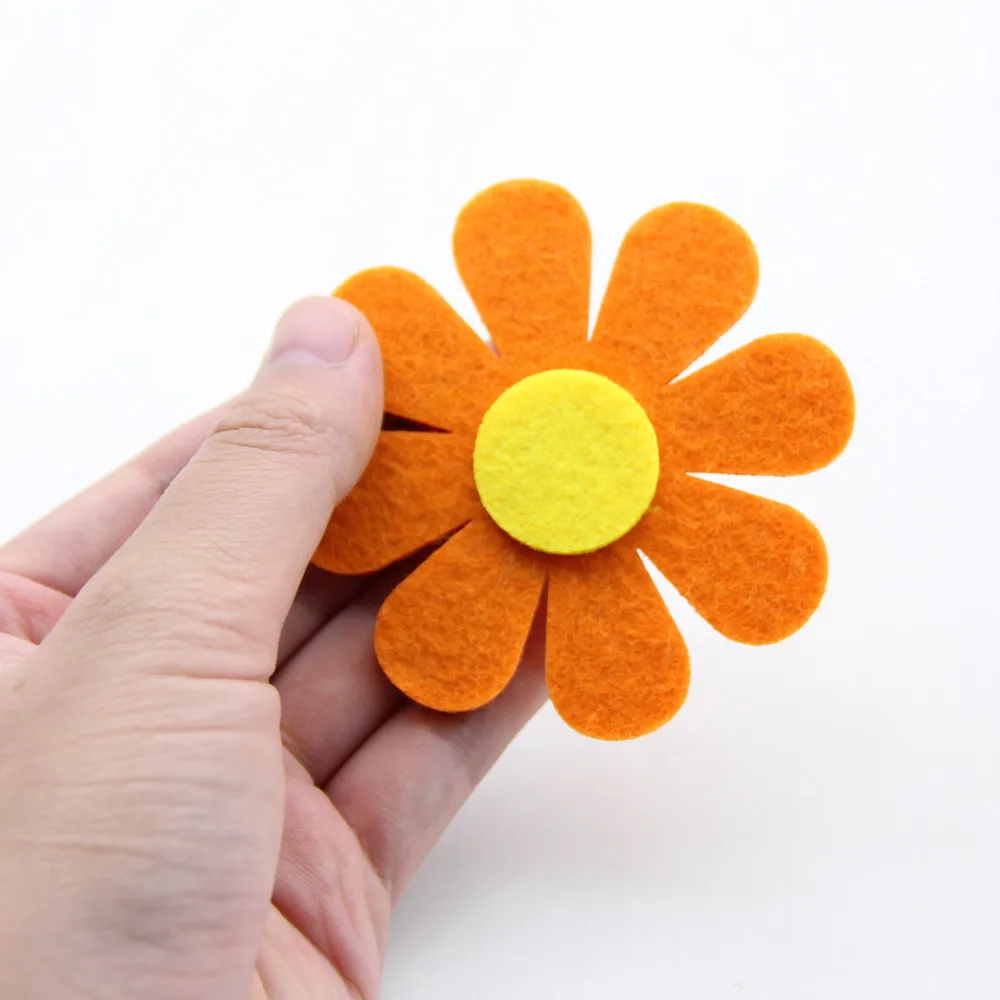 5pc Colorful Flower Cutting Felt DIY Home Child Room Kindergarten Stickers Decor Wall Puzzle Game Sewing Appliques Fabric Crafts | Дом и сад