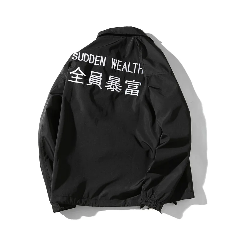 Для мужчин Куртки 2018 футболки в стиле хип-хоп вышитой надписью пальто Модная