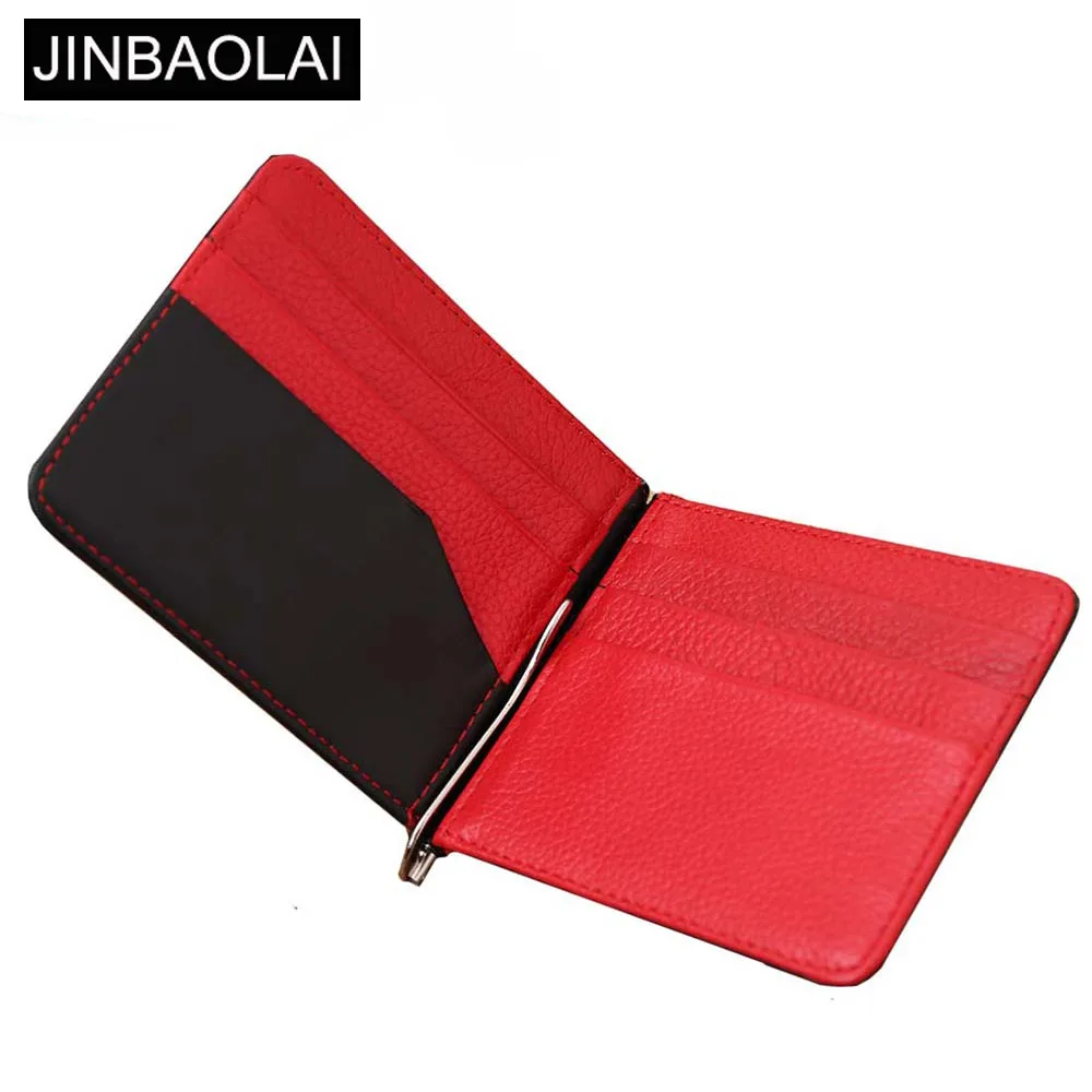 Мужской мини-кошелек JINBAOLAI из натуральной коровьей кожи с отделением для карт |