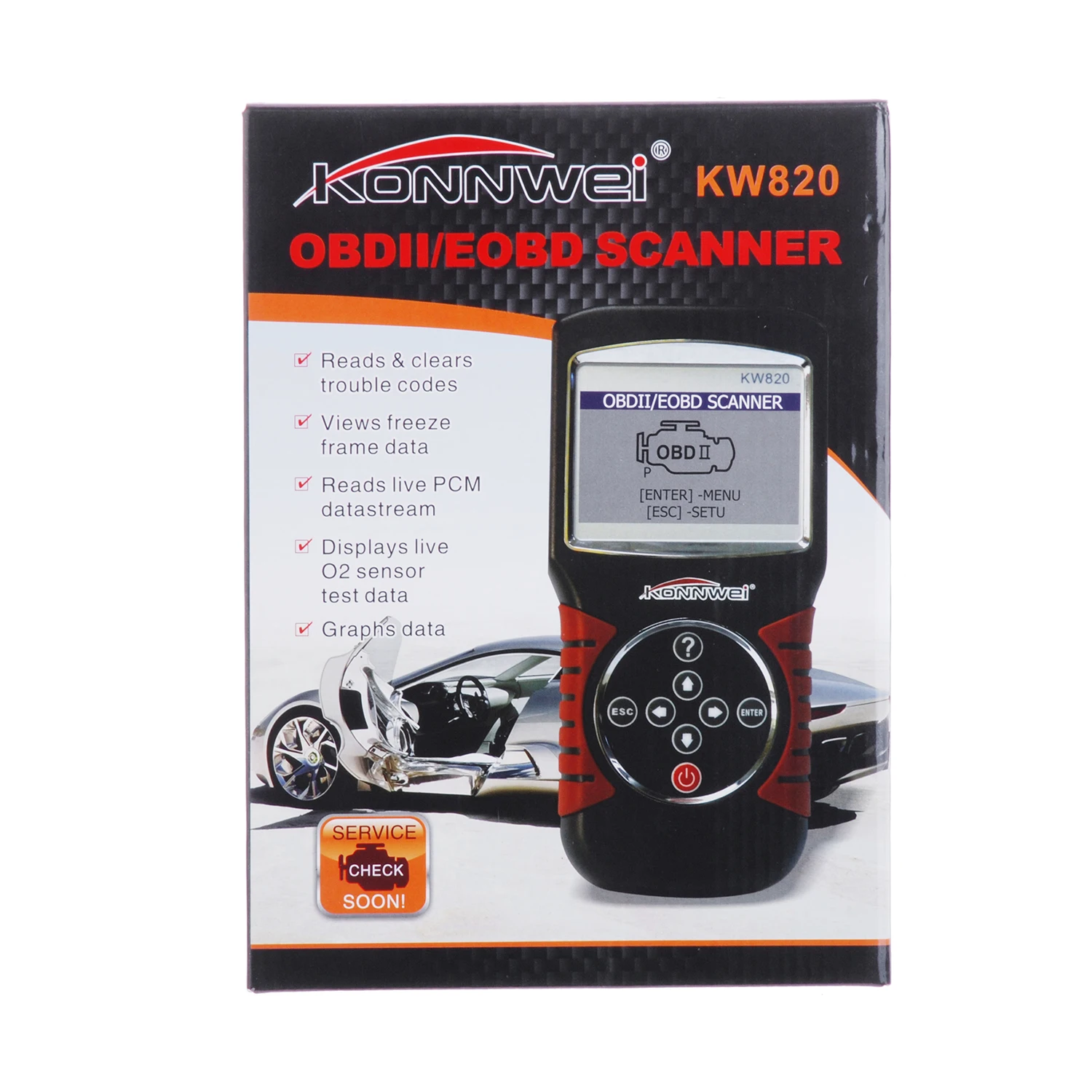 KONNWEI KW820 многоязычный OBD2 сканер Авто диагностический инструмент OBD 2 PK AD310 NT301 обновление бесплатно на ПК лучше, чем ELM327