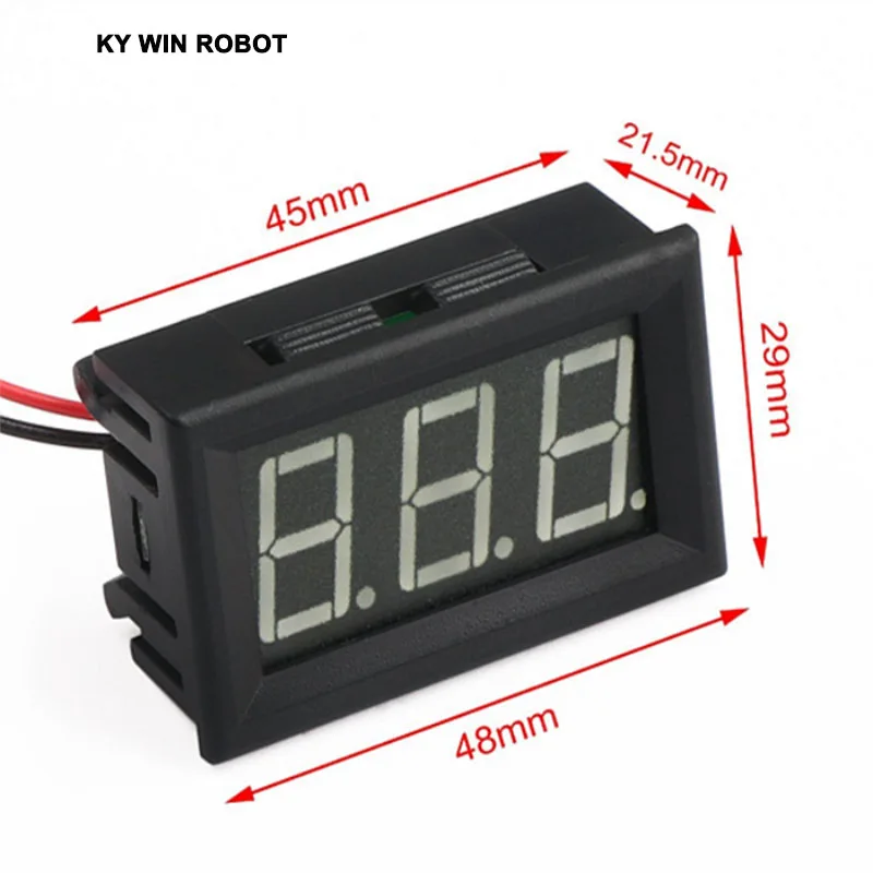 1 шт. 2 провода 0 56 дюйма цифровой вольтметр 4 5 30 в/DC4.5 30V красный синий зеленый