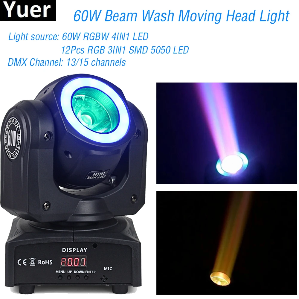 2019 NEW RGBW 4IN1 LED Beam Wash Moving Head Light 16/30 Channels Onion DMX Moving Head Disco Light For Christmas DJ Stage Light