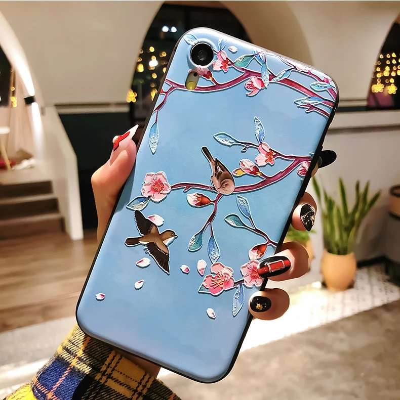 Милый 3D чехол для телефона с цветами для iphone X 8 7 6 6S Plus 11 Pro Max чехол s Чехол для iphone 5 5S SE 6 s XR XS Max 7plus чехол Coque
