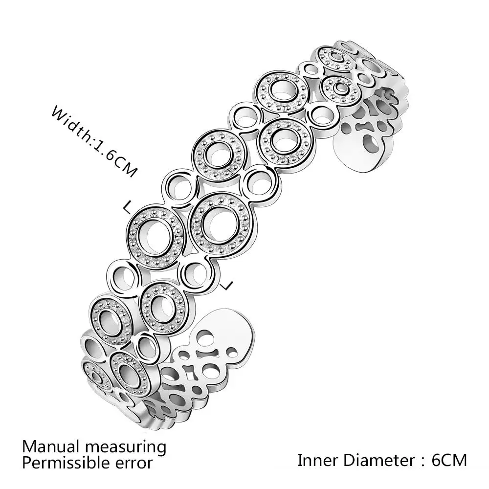 LSB215 Fashion Paved Silver Big Small Links Hollow Bracelets &amp Bangles Women Designer Cuff Jewelry Hot Selling Bijoux Items | Украшения
