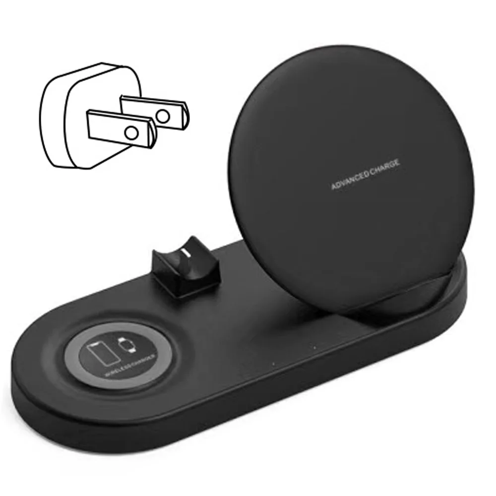 Ascromy Быстрое беспроводное зарядное устройство док-станция для iwatch Apple Watch 4 3 2 Airpods iPhone X XS Max XR 8 Plus QI Быстрая Зарядка Док-станция - Тип штекера: US Plug