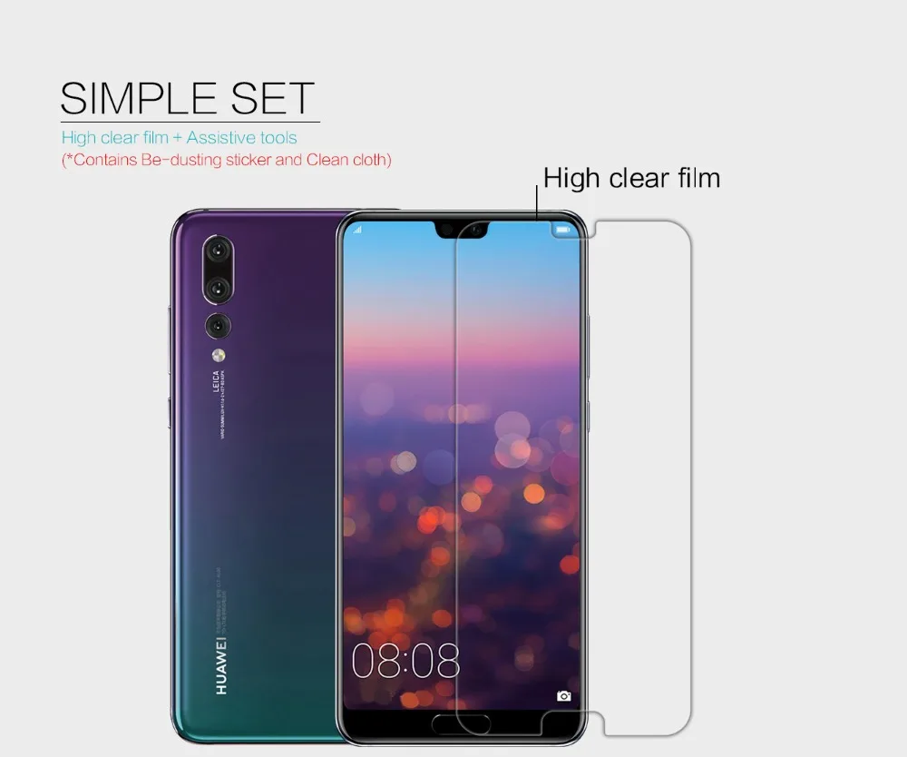 2 шт./лот для huawei p20 pro NILLKIN суперпрозрачная защитная пленка против отпечатков