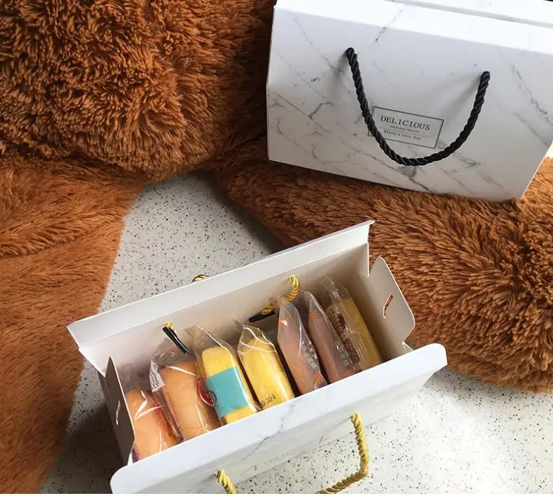 100 шт./лот бумажная коробка для торта с мраморным дизайном шоколада печенья