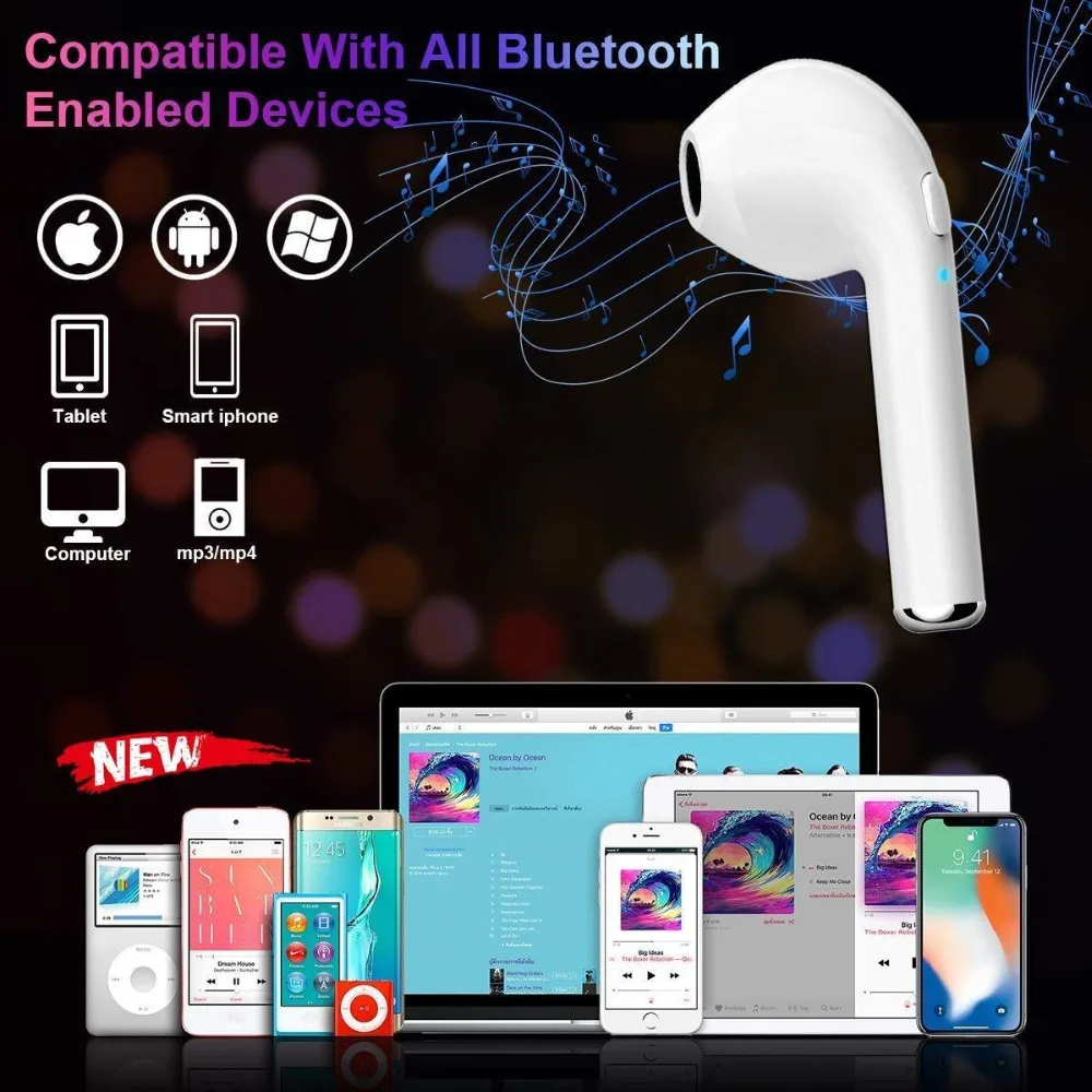 Rovtop I7s Mini TWS Bluetooth наушники Беспроводная гарнитура стерео спортивные с микрофоном
