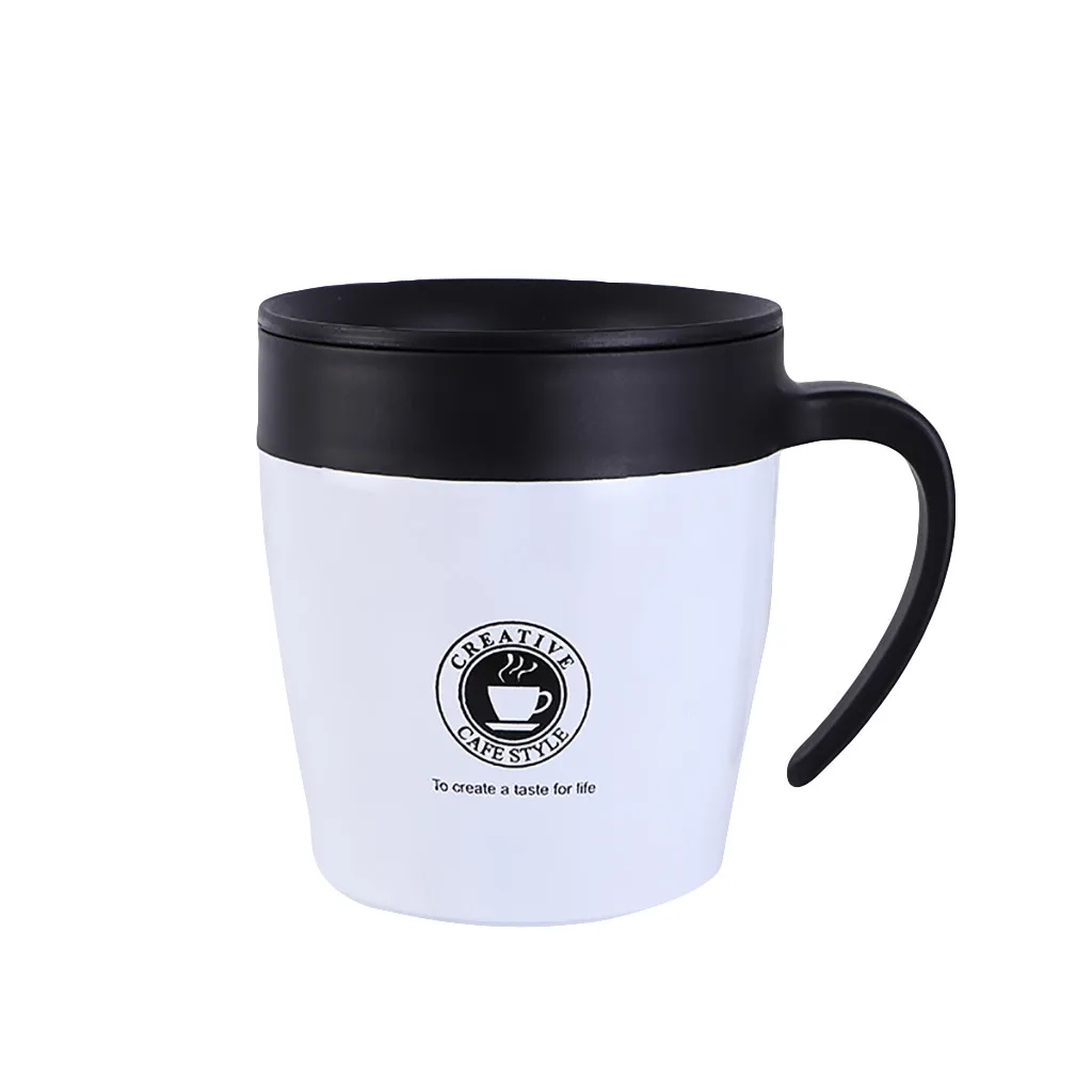White Divided Stainless Steel Thermos Coffee Mug Insulated Double Wall Water Cup With Lid gadgets inteligentes creative coffee tool - Цвет: White