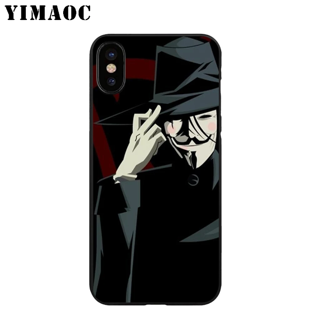 YIMAOC V для Vendetta Мягкий ТПУ Черный силиконовый чехол iPhone X или 10 8 7 6 6S Plus 5 5S SE Xr Xs Max |